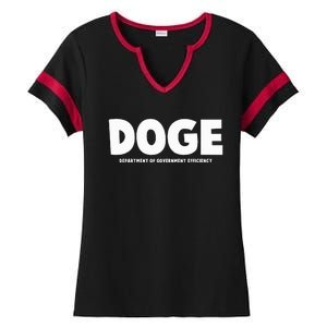 Department Of Government Efficiency Doge Ladies Halftime Notch Neck Tee