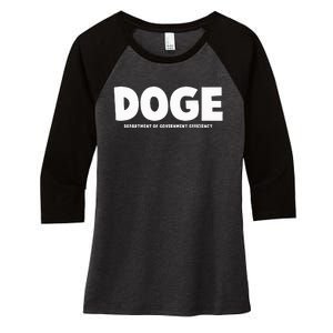 Department Of Government Efficiency Doge Women's Tri-Blend 3/4-Sleeve Raglan Shirt