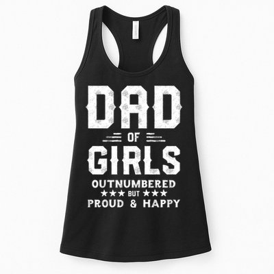 Dad Of Girl Outnumbered But Proud Father Womens Tank Top