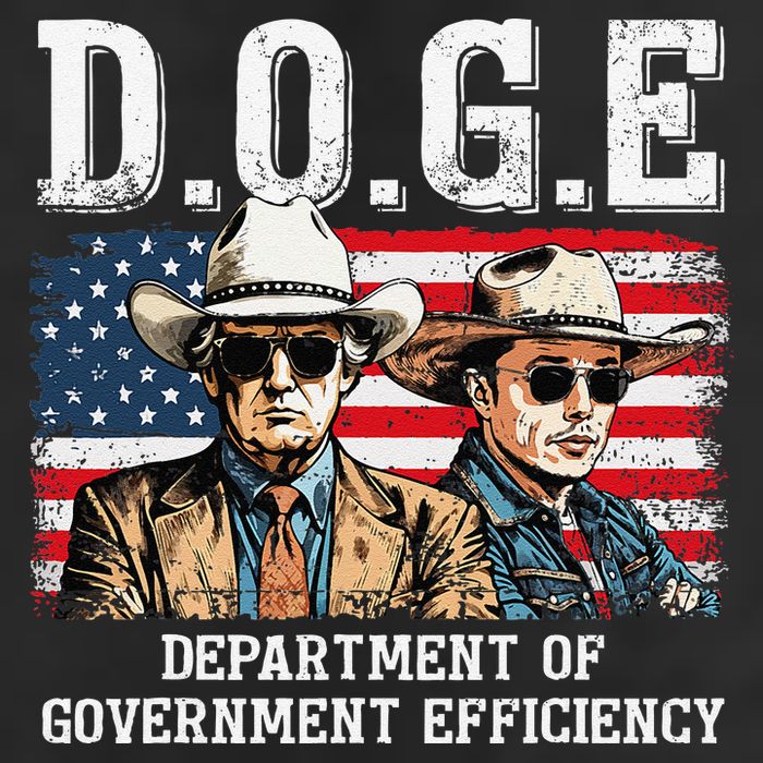 Department Of Government Efficiency Doge Trump 7 Panel Mesh Trucker Snapback Hat