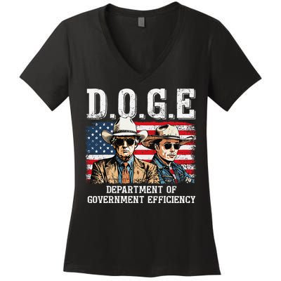 Department Of Government Efficiency Doge Trump Women's V-Neck T-Shirt