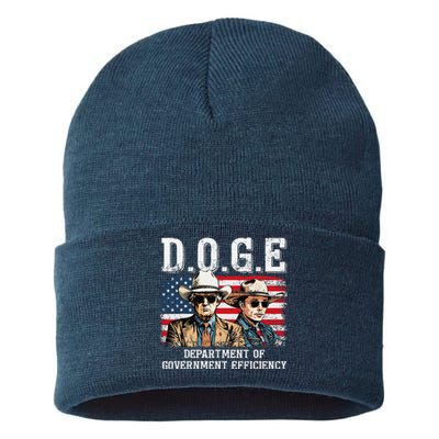 Department Of Government Efficiency Doge Trump Sustainable Knit Beanie