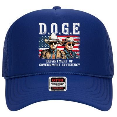 Department Of Government Efficiency Doge Trump High Crown Mesh Back Trucker Hat