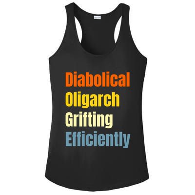 Diabolical Oligarch Grifting Efficiently Doge Ladies PosiCharge Competitor Racerback Tank