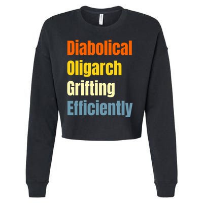 Diabolical Oligarch Grifting Efficiently Doge Cropped Pullover Crew