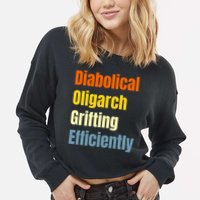 Diabolical Oligarch Grifting Efficiently Doge Cropped Pullover Crew
