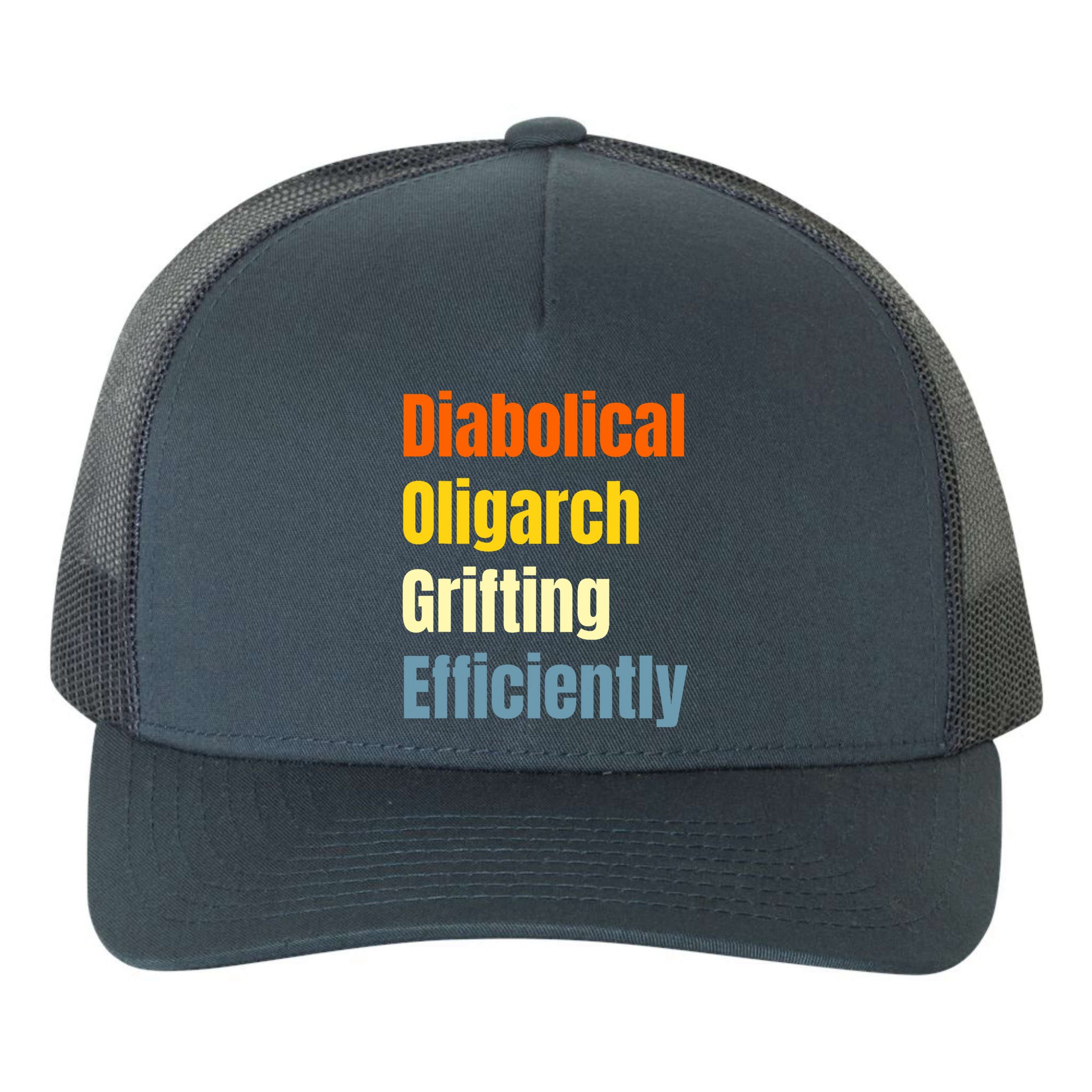 Diabolical Oligarch Grifting Efficiently Doge Yupoong Adult 5-Panel Trucker Hat