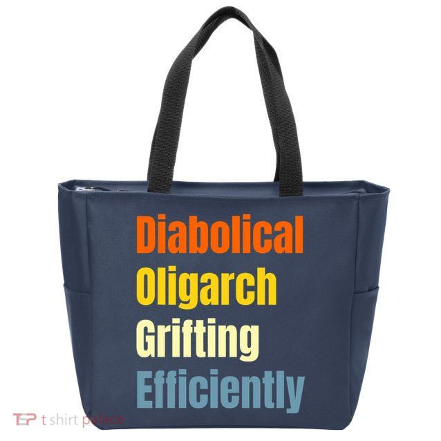 Diabolical Oligarch Grifting Efficiently Doge Zip Tote Bag