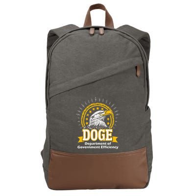 Department Of Government Efficiency Funny Trump 2024 Doge Cotton Canvas Backpack