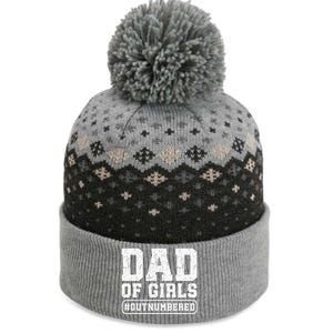 Dad Of Girls Outnumbered Funny Gift For Dad The Baniff Cuffed Pom Beanie