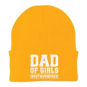 Dad Of Girls Outnumbered Funny Gift For Dad Knit Cap Winter Beanie