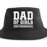 Dad Of Girls Outnumbered Funny Gift For Dad Sustainable Bucket Hat