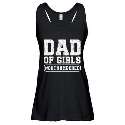 Dad Of Girls Outnumbered Funny Gift For Dad Ladies Essential Flowy Tank