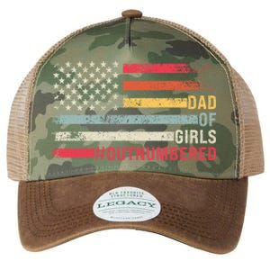 Dad Of Girls Outnumbered Father Cute Gift Legacy Tie Dye Trucker Hat