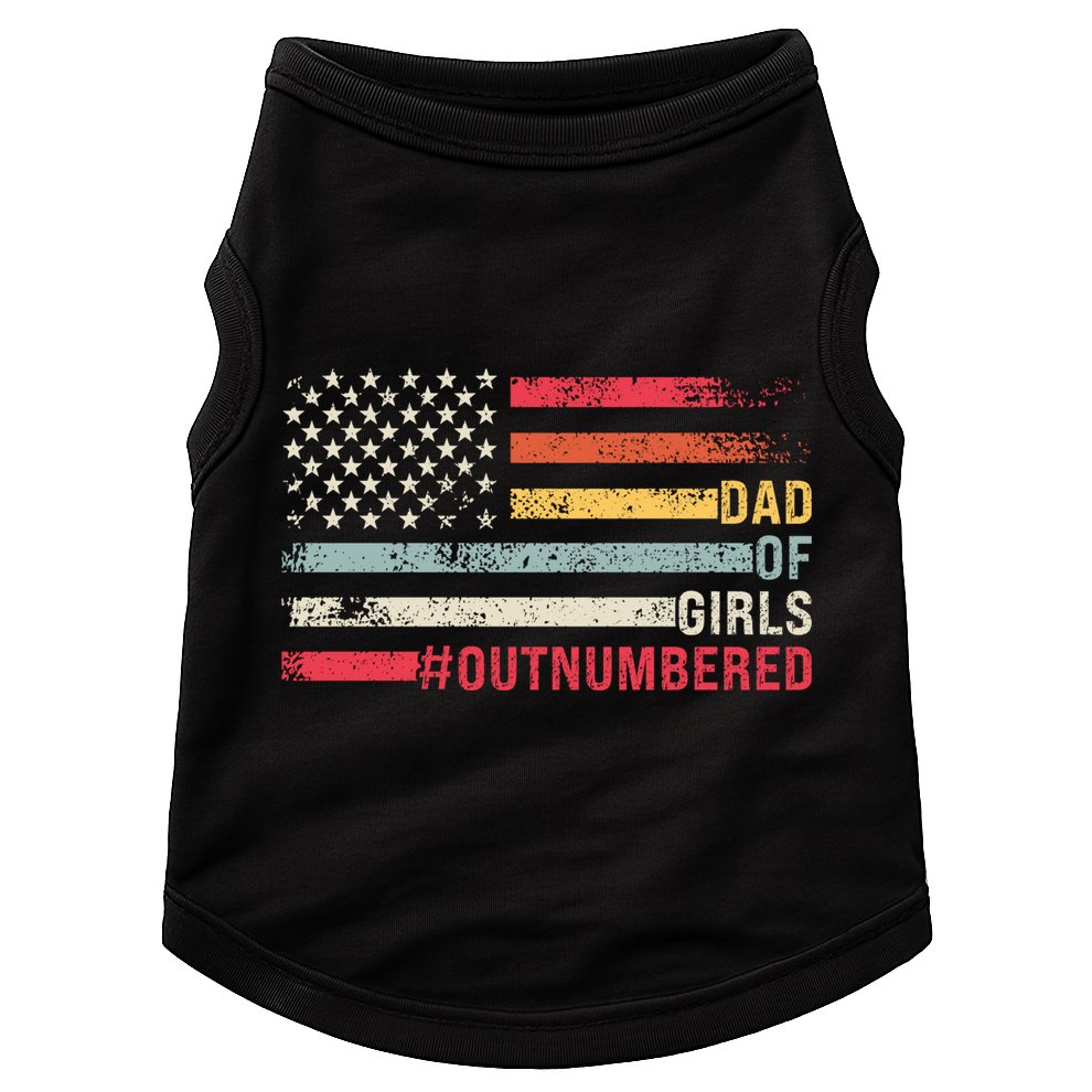 Dad Of Girls Outnumbered Father Cute Gift Doggie Tank