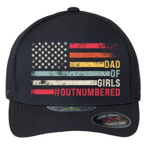 Dad Of Girls Outnumbered Father Cute Gift Flexfit Unipanel Trucker Cap