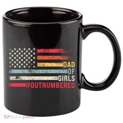 Dad Of Girls Outnumbered Father Cute Gift 11oz C Handle Ceramic Mug