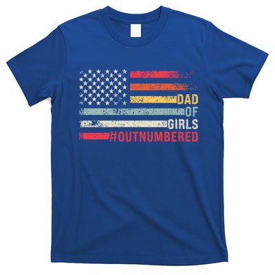 Dad Of Girls Outnumbered Father Cute Gift T-Shirt