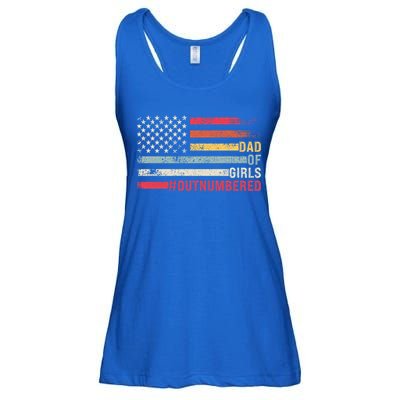 Dad Of Girls Outnumbered Father Cute Gift Ladies Essential Flowy Tank