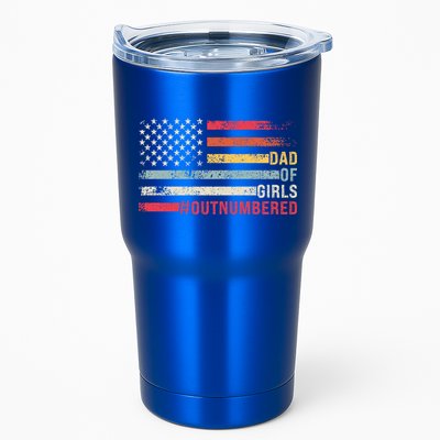 Dad Of Girls Outnumbered Father Cute Gift Tumbler