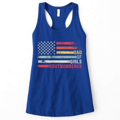 Dad Of Girls Outnumbered Father Cute Gift Womens Tank Top