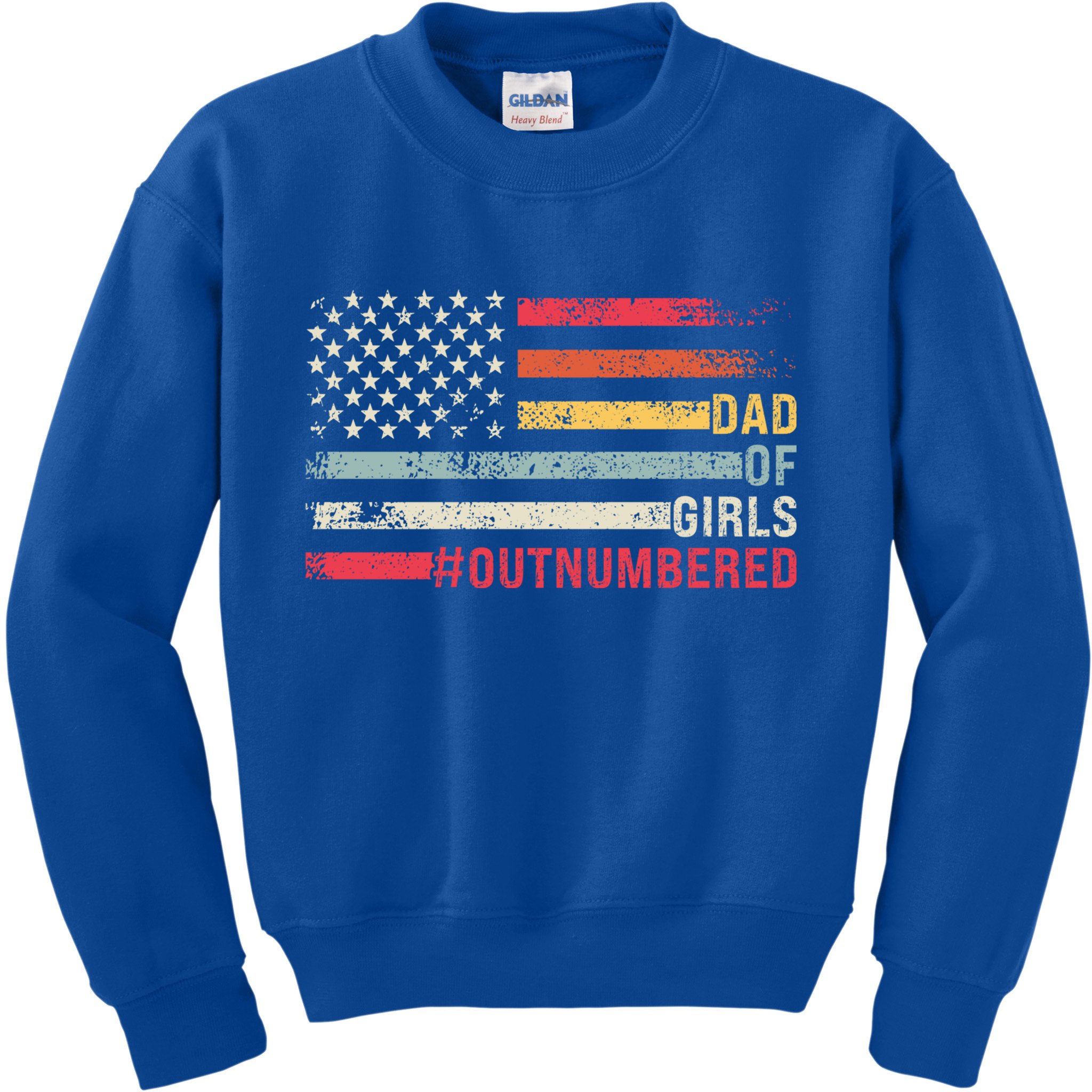 Dad Of Girls Outnumbered Father Cute Gift Kids Sweatshirt