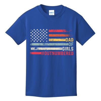 Dad Of Girls Outnumbered Father Cute Gift Kids T-Shirt
