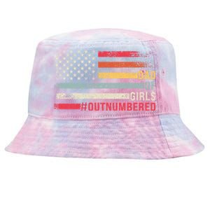 Dad Of Girls Outnumbered Father Cute Gift Tie-Dyed Bucket Hat