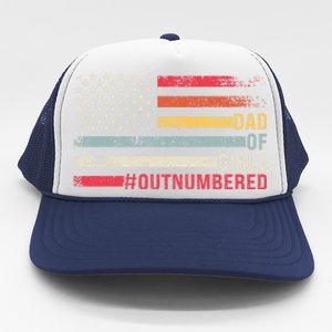 Dad Of Girls Outnumbered Father Cute Gift Trucker Hat