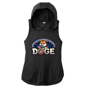 Department Of Government Efficiency D.O.G.E | Elon Ladies PosiCharge Tri-Blend Wicking Draft Hoodie Tank