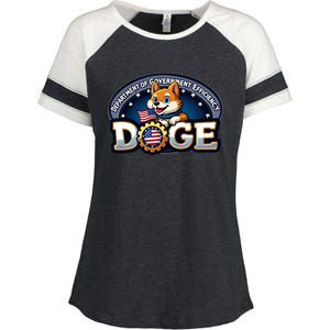 Department Of Government Efficiency D.O.G.E | Elon Enza Ladies Jersey Colorblock Tee