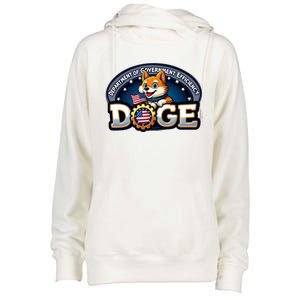 Department Of Government Efficiency D.O.G.E | Elon Womens Funnel Neck Pullover Hood