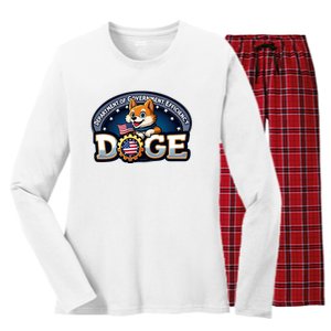 Department Of Government Efficiency D.O.G.E | Elon Women's Long Sleeve Flannel Pajama Set 