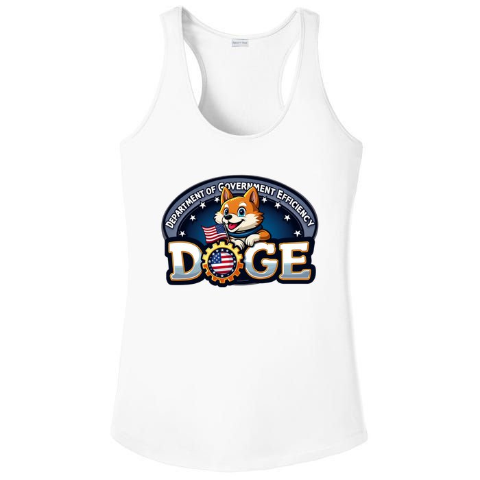 Department Of Government Efficiency D.O.G.E | Elon Ladies PosiCharge Competitor Racerback Tank