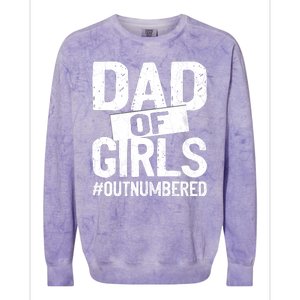 Dad Of Girls Outnumbered Funny Girl Dad Colorblast Crewneck Sweatshirt