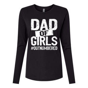 Dad Of Girls Outnumbered Funny Girl Dad Womens Cotton Relaxed Long Sleeve T-Shirt