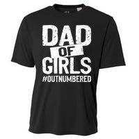 Dad Of Girls Outnumbered Funny Girl Dad Cooling Performance Crew T-Shirt