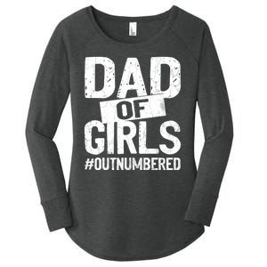 Dad Of Girls Outnumbered Funny Girl Dad Women's Perfect Tri Tunic Long Sleeve Shirt