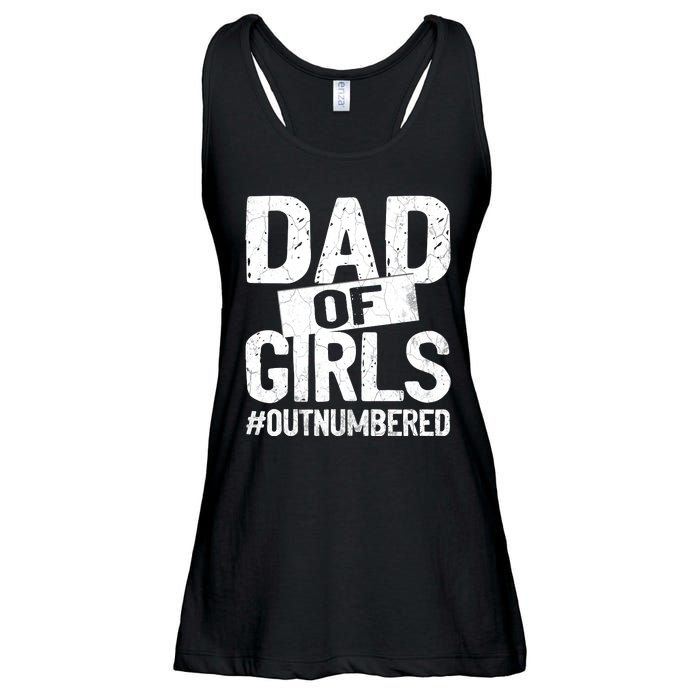 Dad Of Girls Outnumbered Funny Girl Dad Ladies Essential Flowy Tank