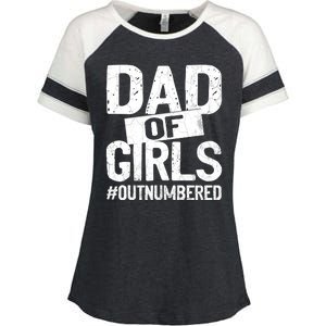 Dad Of Girls Outnumbered Funny Girl Dad Enza Ladies Jersey Colorblock Tee