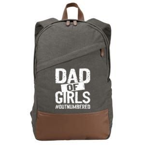 Dad Of Girls Outnumbered Funny Girl Dad Cotton Canvas Backpack