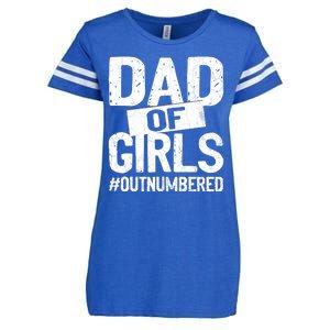 Dad Of Girls Outnumbered Funny Girl Dad Enza Ladies Jersey Football T-Shirt