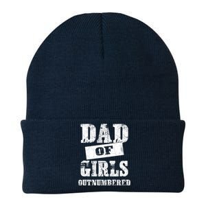 Dad Of Girls Outnumbered Humor Graphic Novelty Sarcasm Funny Knit Cap Winter Beanie