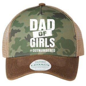 Dad Of Girls Outnumbered Funny Girl Dad Legacy Tie Dye Trucker Hat