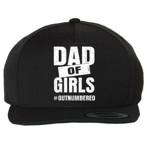 Dad Of Girls Outnumbered Funny Girl Dad Wool Snapback Cap