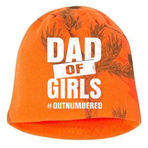 Dad Of Girls Outnumbered Funny Girl Dad Kati - Camo Knit Beanie