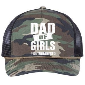 Dad Of Girls Outnumbered Funny Girl Dad Retro Rope Trucker Hat Cap