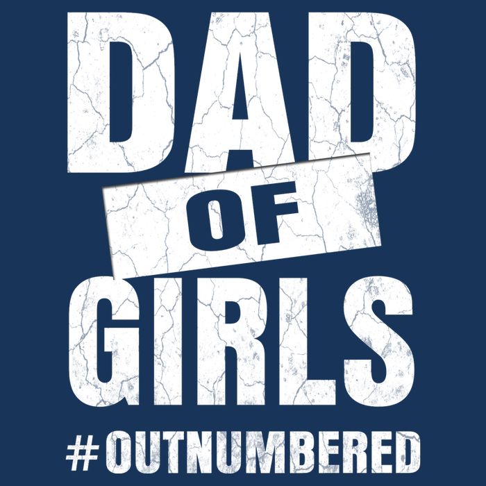 Dad Of Girls Outnumbered Funny Girl Dad 7 Panel Mesh Trucker Snapback Hat