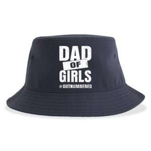 Dad Of Girls Outnumbered Funny Girl Dad Sustainable Bucket Hat