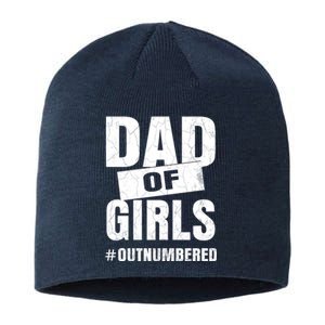 Dad Of Girls Outnumbered Funny Girl Dad Sustainable Beanie